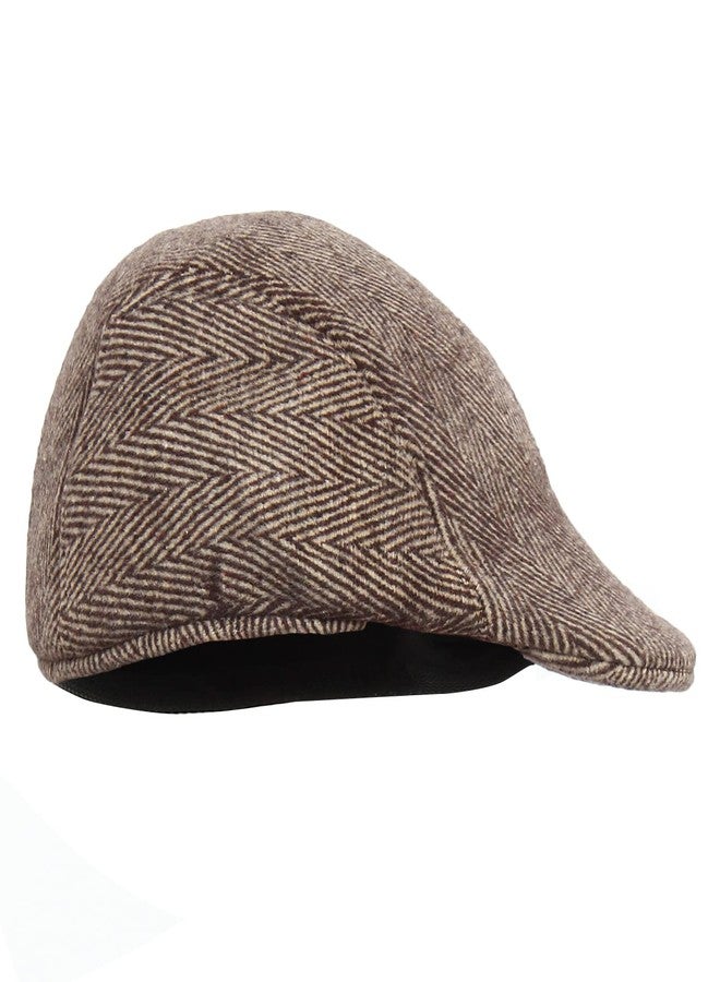 Zacharias Men's Striped Woolen Golf Cap with Earmuff (Pack of 1) (EG-03_Brown_Free Size) - Image 5