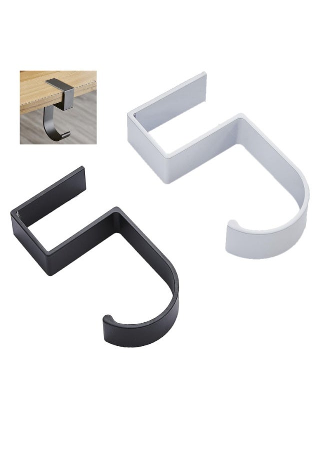 2Pcs Purse Hook for Table – 5‑Shaped Purse Hanger for Desk – Portable, Nail‑Free, Heavy Duty Under Desk Handbag Holder – Backpack, Headphone, Small Hook – Black - Image 1