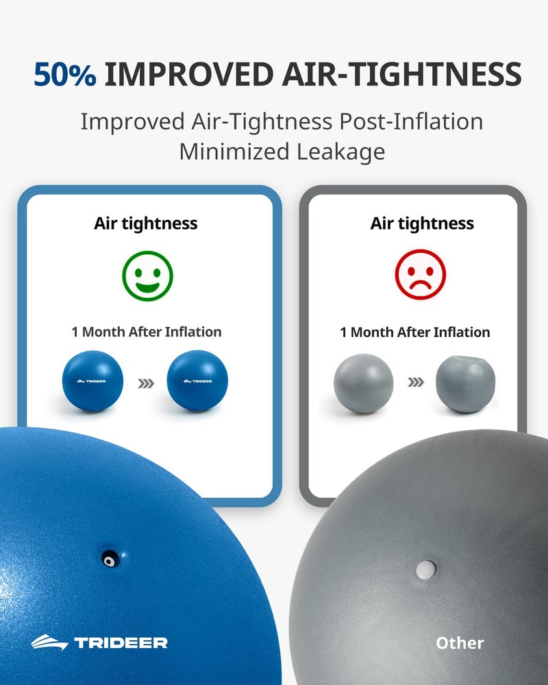 Trideer Pilates Ball 7-8 in with Pump, Small Exercise Therapy Ball for Yoga, Barre, Core Strength, AB Workouts, Physical Therapy - Image 3