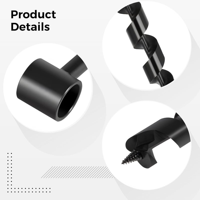 Generic 2 Pcs Carbon Steel Hand Augers for Wood, 0.75 & 1, Eye Manual Drills for Bushcraft, Survival Shelters, and DIY Woodworking - Image 2