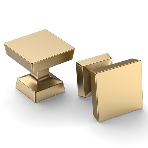 Amerdeco 10 Pack Champagne Bronze Cabinet Knobs 12 Inch30mm Single Hole Cabinet Handles Drawer Knobs and Pulls for Bathroom Cabinets ZH0008 - Image 1