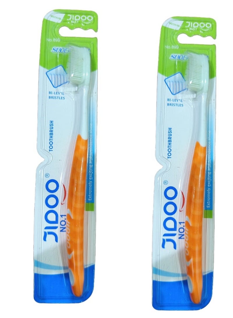 Generic 2 PIECECS OF Ultra Soft Medium Toothbrush Multicolor 