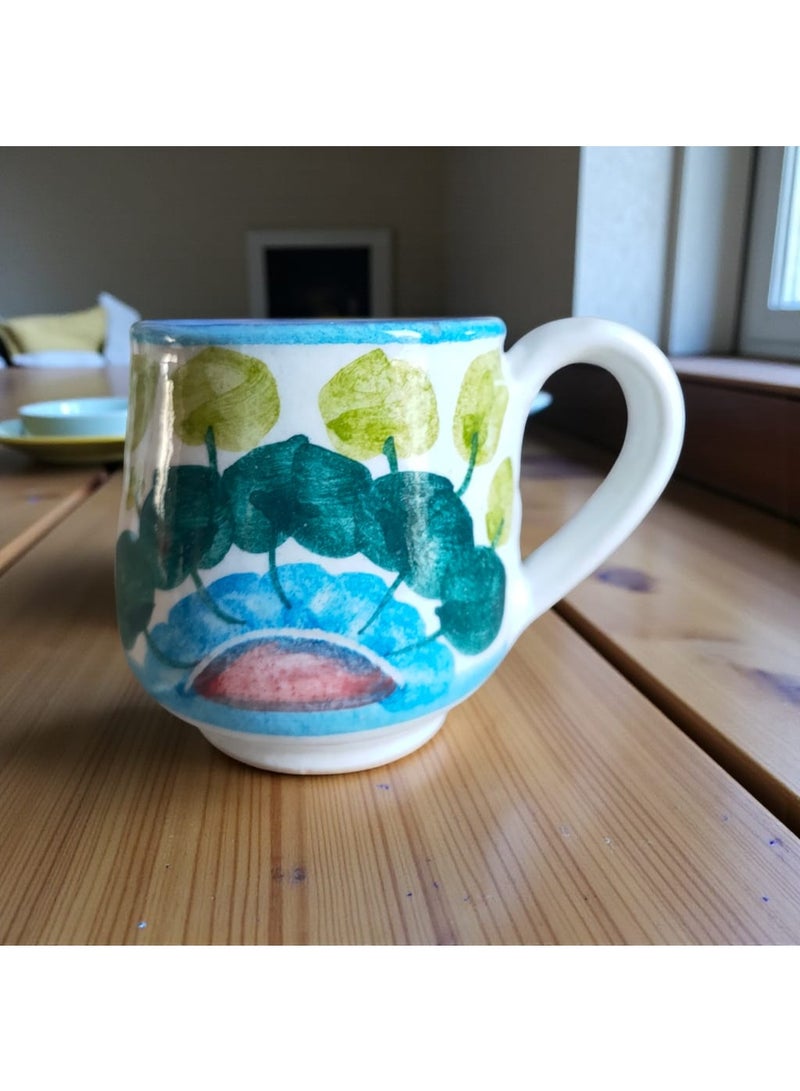 color zone pottery A uniquely designed 150ml hand-painted mug, microwave safe, handmade from pottery. - Image 1