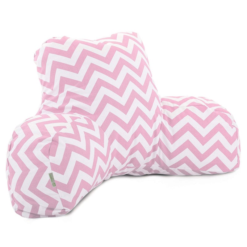 Majestic Home Majestic Home Goods Chevron Reading Pillow Baby Pink 