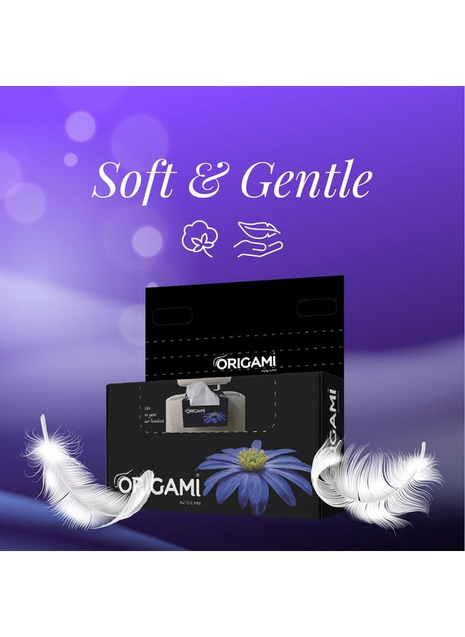 Origami 2 Ply Car Tissue Box | Facial Tissue - Pack Of 4 (100 Pulls Per Box, 400 Sheets)  - Image 2