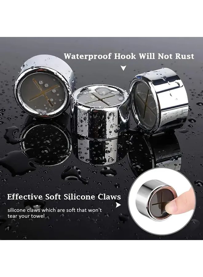 1pc Plastic Circular Wall Mount Bathroom Towel Storage Hook Self Adhesive Holder - Image 2