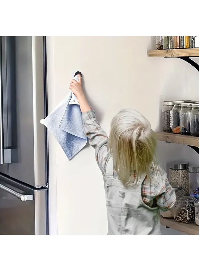 1pc Plastic Circular Wall Mount Bathroom Towel Storage Hook Self Adhesive Holder - Image 4