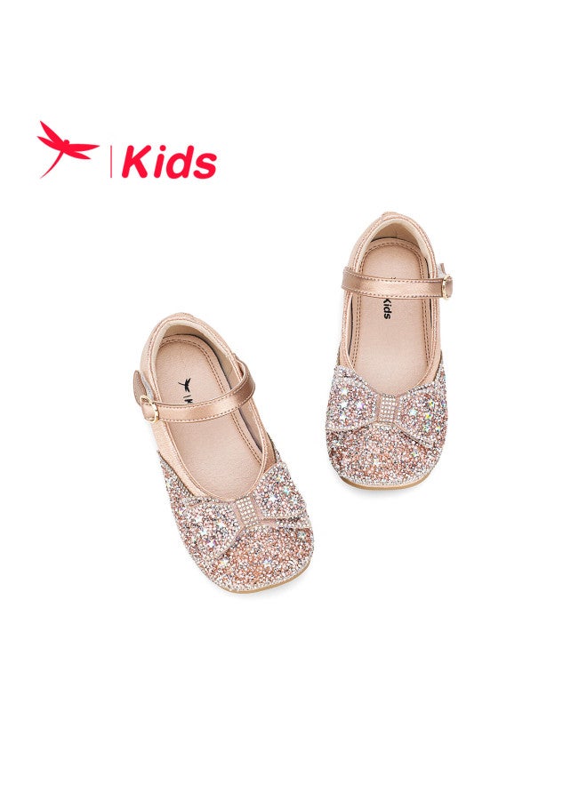 Red Dragonfly Kids Spring Summer Girls Crystal Elsa Princess Performance Leather Shoes Q53bd043 Gold Size 30 - Image 4