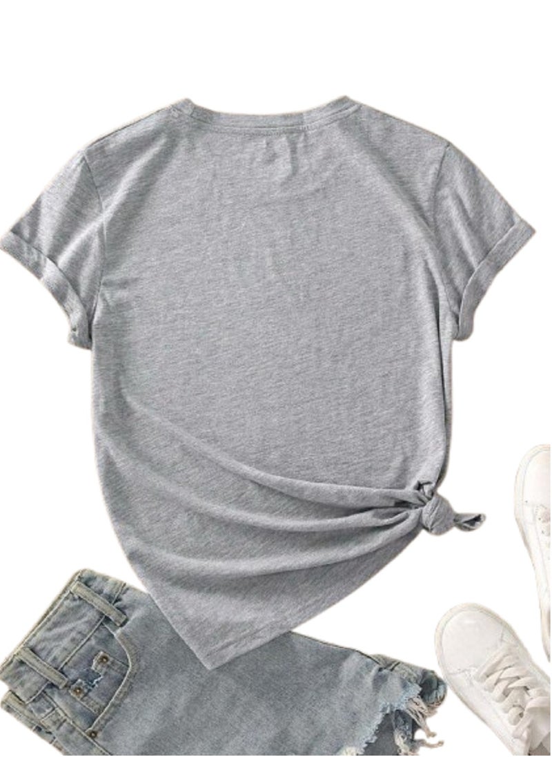 MANIKAN T-Shirt Women's Plain Long Short Sleeve with Dropped Shoulders and Round Neck  - Image 1