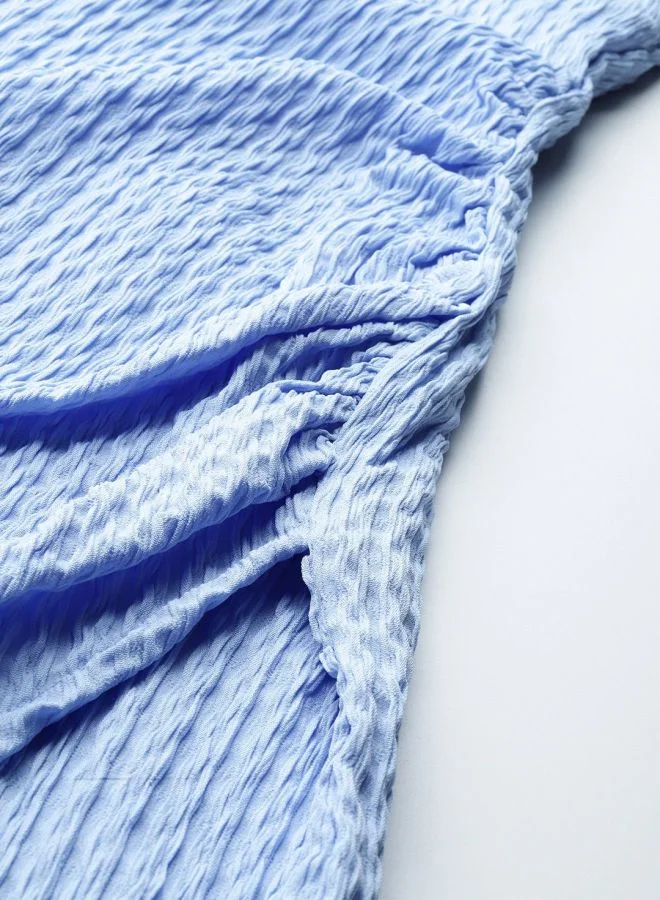 Freehand  Women Regular Fit Textured Tie-up Neck Sleeveless Gathered Dress for Women | Best Price UAE