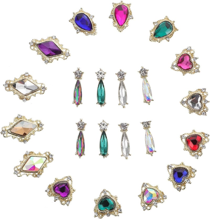 54pcs Alloy Glass Rhinestones Nail Charms Flat Bottom Nail Ornaments DIY for Women Manicure Design - Image 1