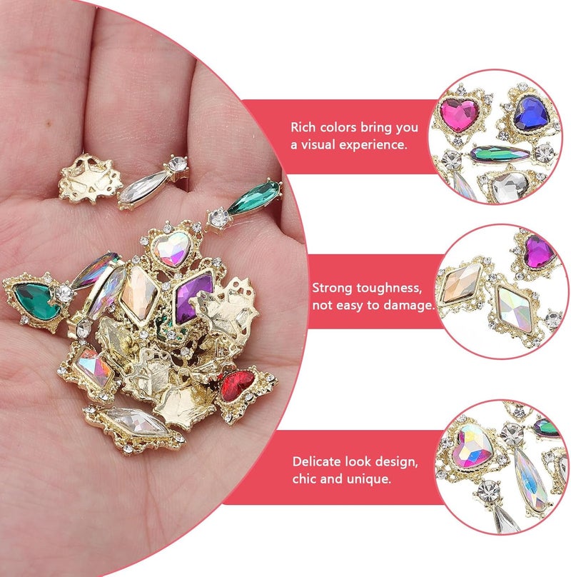 54pcs Alloy Glass Rhinestones Nail Charms Flat Bottom Nail Ornaments DIY for Women Manicure Design - Image 4