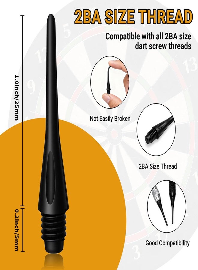Wolftop 2BA Thread Soft Tip Dart Points 150 Pack - Plastic Dart Tips Replacement Dart Accessories Set - Black - Image 2