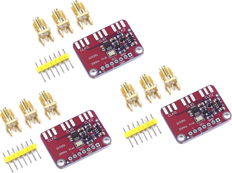 Teyleten Robot Si5351A Si5351 5351 8KHz -160MHz High Frequency Signal Generator Breakout Board DC3.3-5V Square Wave Frequency Generator Board Module I2C for Arduino (3pcs) - Image 1