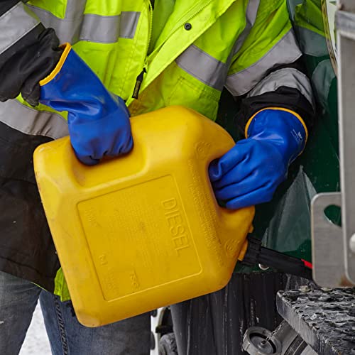 Wells Lamont 12" Lined PVC Chemical Resistant Gloves, One Size 194, Blue Winter - Image 2