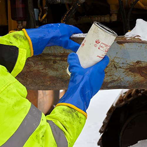 Wells Lamont 12" Lined PVC Chemical Resistant Gloves, One Size 194, Blue Winter - Image 3