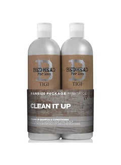 TIGI Bed Head B For Men Clean Up Kit By For Men 2 Pc Kit 25.36 Oz Shampoo 25.36 Oz Conditioner 2Count  - Image 2