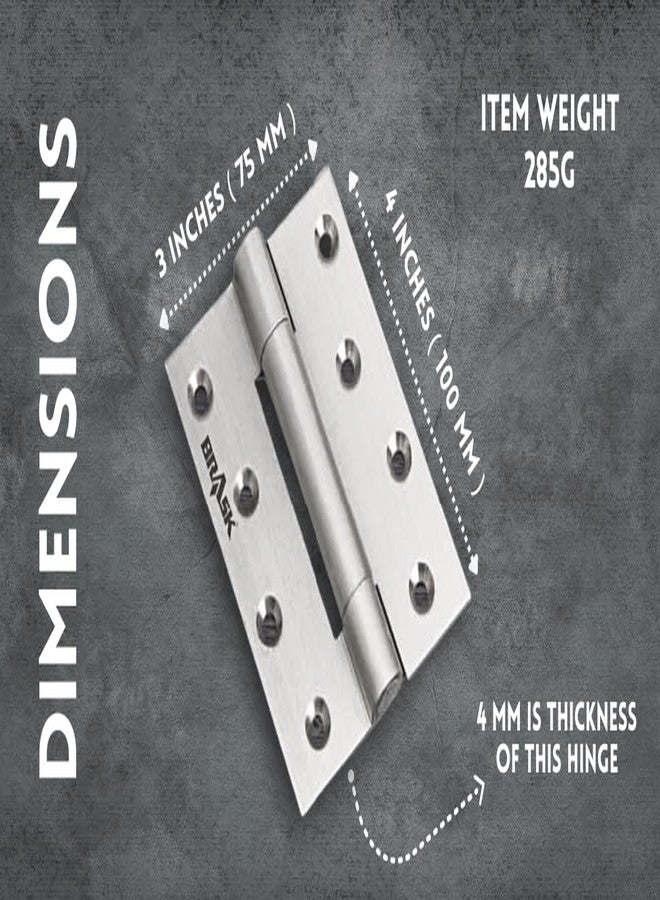 BRASK Brass Spring Hinges/Door Closer Hinge - Single Action 4" (Silver (Pack of 2)) - Image 5