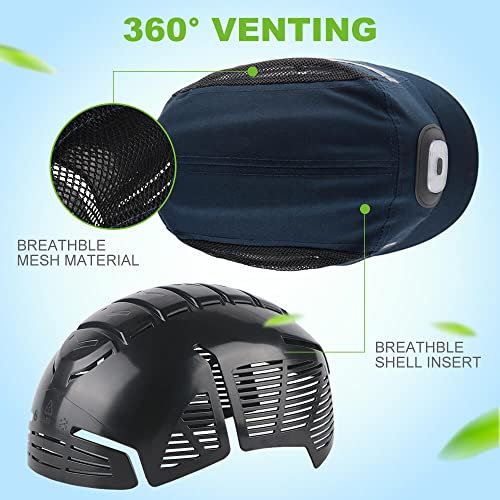 GREEN DEVIL GREENDEVIL Safety Bump Cap with LED Lighting Baseball Cap Style Safety Hat Breathable Lightweight Hard Hats for Men Women USB Rechargeable Headlamp Bump Hat Navy Blue - Image 3