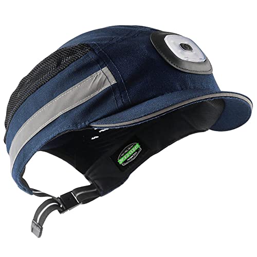 GREEN DEVIL GREENDEVIL Safety Bump Cap with LED Lighting Baseball Cap Style Safety Hat Breathable Lightweight Hard Hats for Men Women USB Rechargeable Headlamp Bump Hat Navy Blue - Image 1