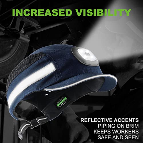 GREEN DEVIL GREENDEVIL Safety Bump Cap with LED Lighting Baseball Cap Style Safety Hat Breathable Lightweight Hard Hats for Men Women USB Rechargeable Headlamp Bump Hat Navy Blue - Image 5