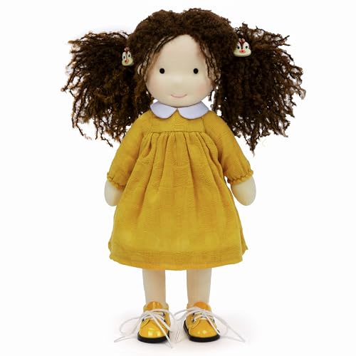 BlissfulPixie Handmade Waldorf Doll Inka 12 Soft Girl Rag with Cute Stuffed Plush Ideal First for Babies Toddlers - Image 1