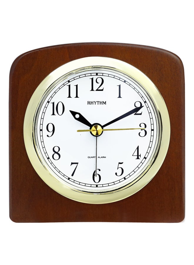 Rhythm Alarm Clock For Children And Students, Creative Wooden Alarm Table With Quiet Sound, Modern Minimalist Desk Clock, 9cm, Cre205nr06 Back-to Seaso - Image 1