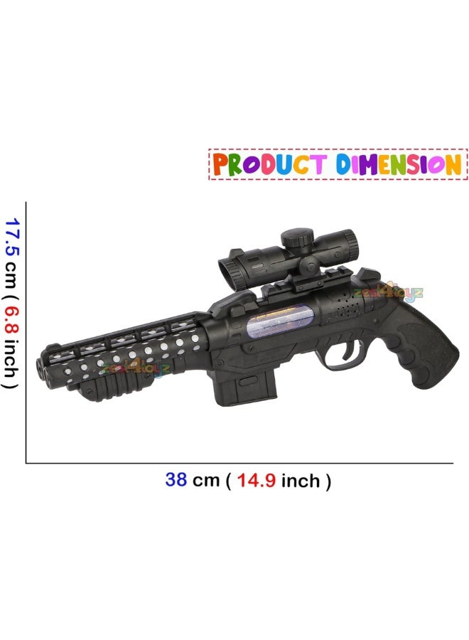 DAT Electric Light & Sound Toy Gun – Double-Barrel with LED & Music, Vibration & Scope - Image 4