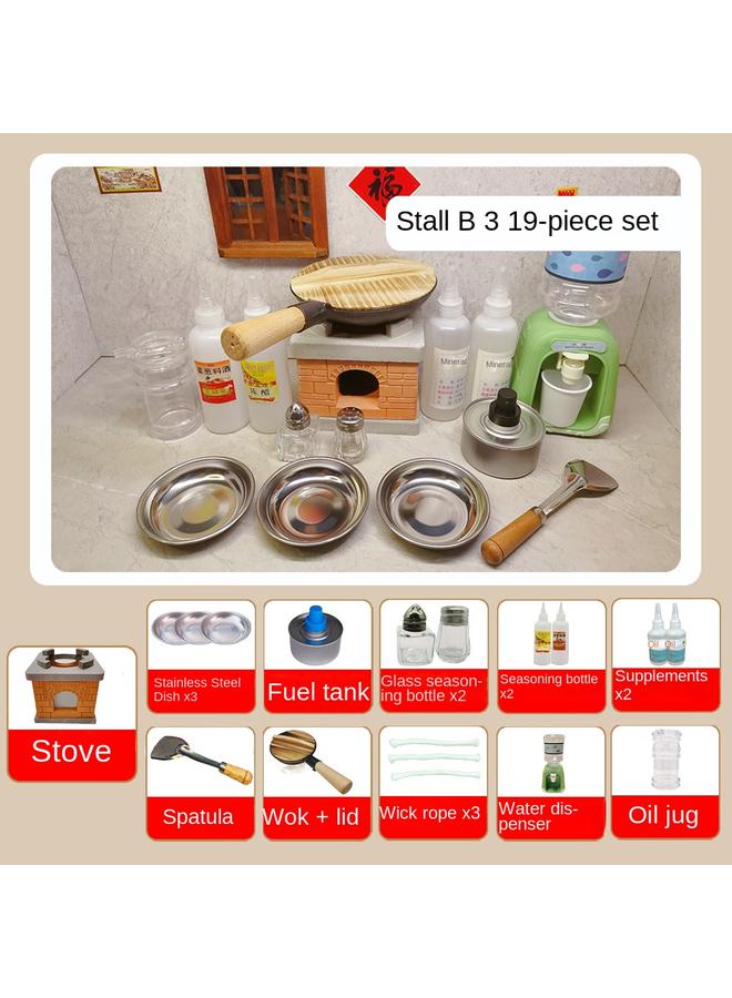 Bluejw Mini Small Kitchen Stall Small Kitchen Night Market Stall Project Square Stall Real Cooking Kitchen Market Hot Sale - Image 4