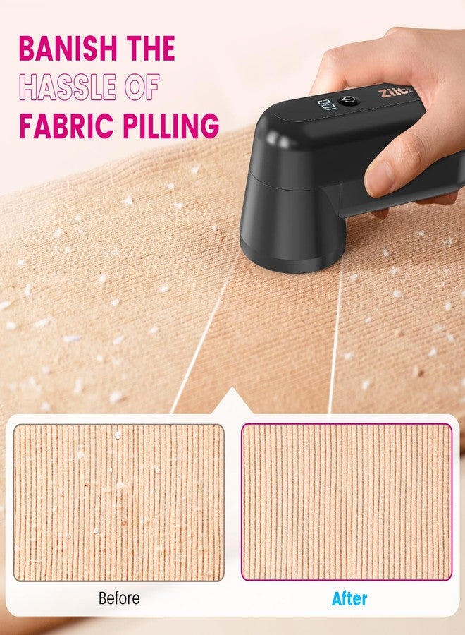 Ziitty Fabric Shaver, Ziitty Lint Remover for Clothes, Type-C Rechargeable Lint Shaver with LCD Display & 6-Blade, Sweater Shavers to Remove Pilling，Fuzz Remover Fabric Shaver for Clothing and Furniture - Image 5