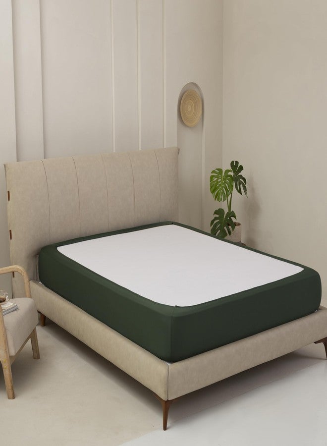 TSUTOMI Stretchy Box Spring Cover King Size - Jersey Knit & Stretchy Wrap Around 4 Sides Bed Skirt for Hotel & Home, Wrinkle & Fading Resistant Fits King Size Beds, Green - Image 2