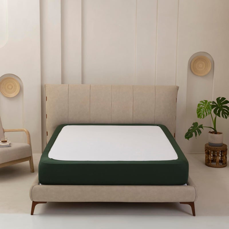 TSUTOMI Stretchy Box Spring Cover King Size - Jersey Knit & Stretchy Wrap Around 4 Sides Bed Skirt for Hotel & Home, Wrinkle & Fading Resistant Fits King Size Beds, Green - Image 1