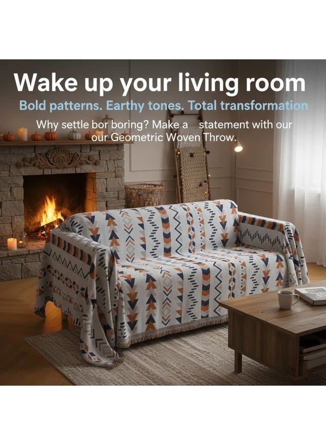Amorus Bohemian Throw Blankets,Throw Blanket Chenille Jacquard Tassels Soft Throws Cover for Couch, Bed,Outdoor Camping Picnic Car Travel Warm & Cozy for Seasons, Pattern VI(71"*90") - Image 2