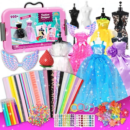 AGENTLAN 900 Fashion Designer Kits for Girls with MannequinsKids Sewing KitsGirls Fashion Design GiftArts and Crafts KitGirl Craft Activities Age 6 7 8 9 10 11 12 - Image 1