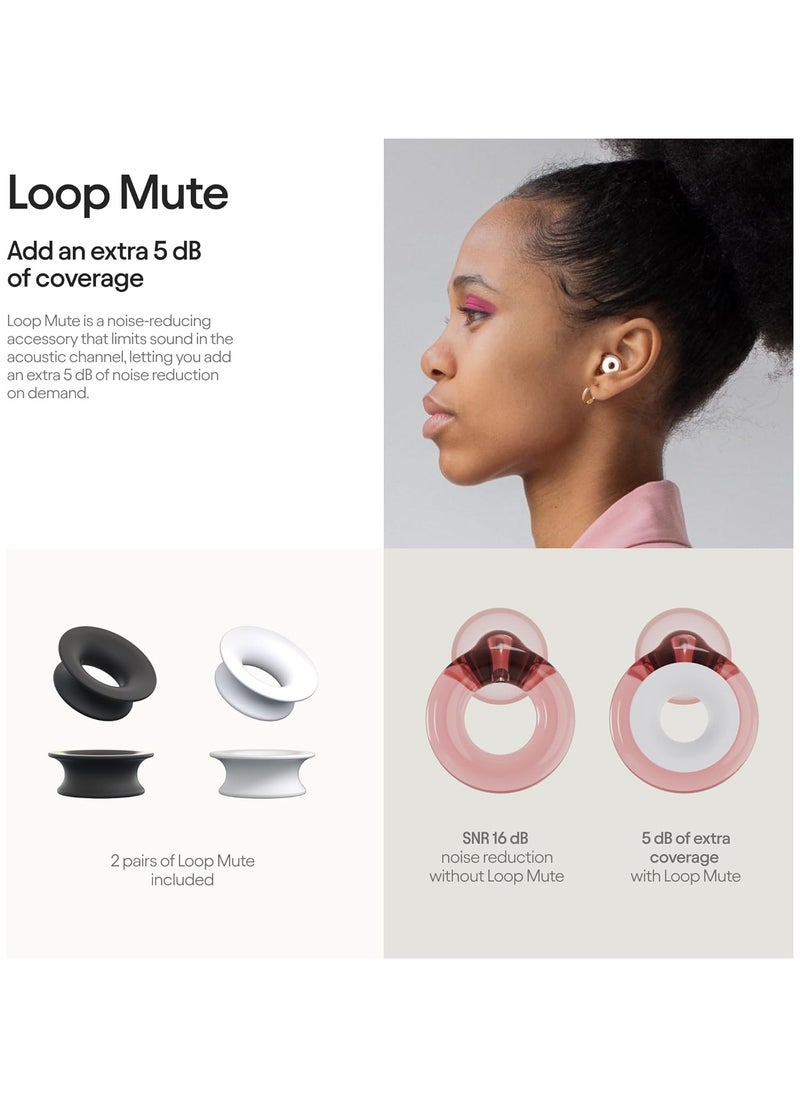 Loop - Loop Engage Plus Earplugs – Low-level Noise Reduction with Clear Speech – for Conversation, Social Gatherings, Noise Sensitivity and Parenting – 8 Ear Tips + Extra Accessories – SNR 16 dB - Rose - Image 1