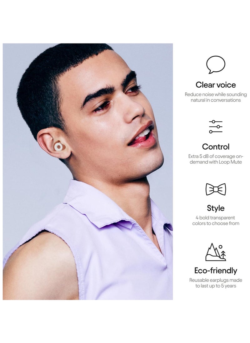Loop - Loop Engage Plus Earplugs – Low-level Noise Reduction with Clear Speech – for Conversation, Social Gatherings, Noise Sensitivity and Parenting – 8 Ear Tips + Extra Accessories – SNR 16 dB - Rose - Image 1