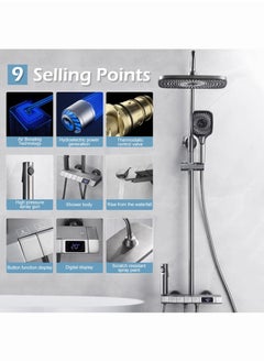 Jomoo Shower Set, Thermostaticc Shower Faucet Set Wall Mounted Shower Faucet Set Piano and Shower Keys with Bath Spout, Hand Sprayer  - Image 2