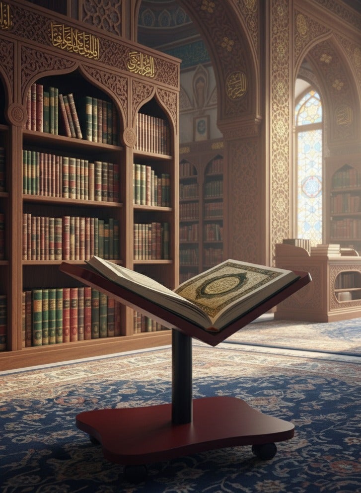 REBENUO Quran holder suitable for sitting on the floor Luxury Turkish design made of high quality wood - Image 5