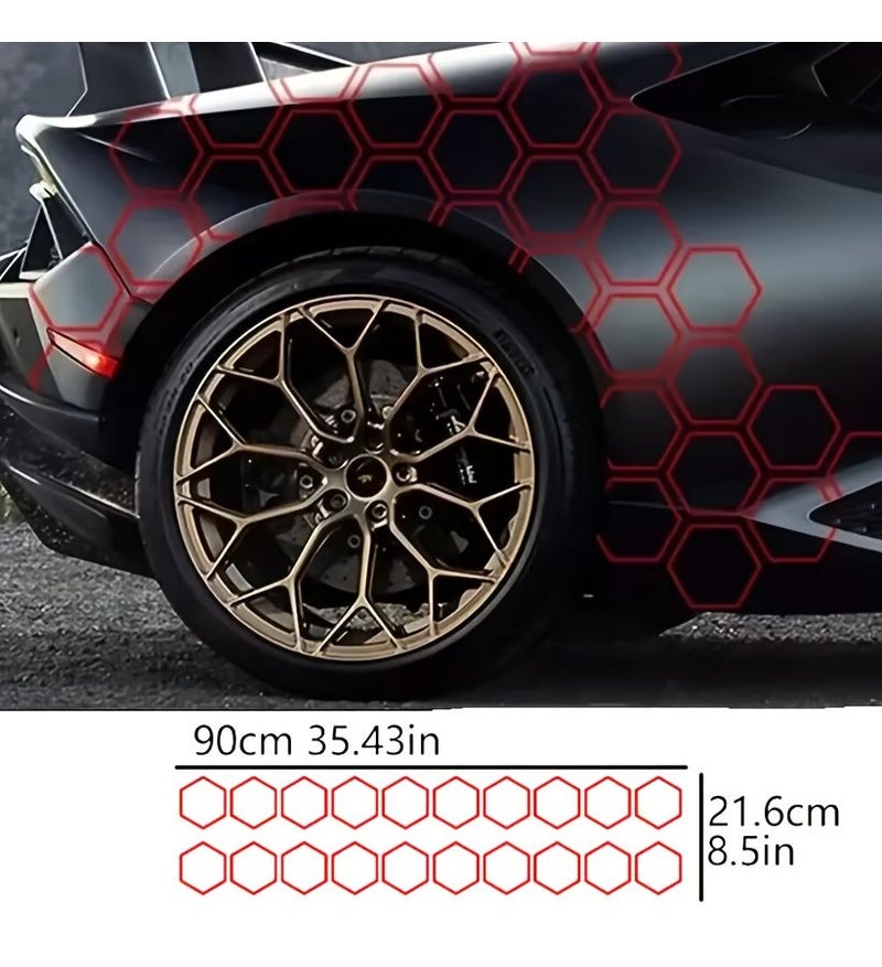 20pcs Black Hexagonal Grid Honeycomb Decal DIY Car Sticker - Image 4