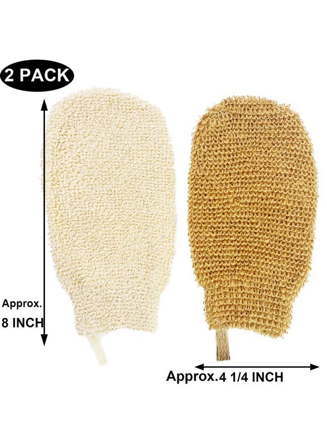 PPHAO BASIC Bath Gloves for Shower - Organic Bath Mitts Washcloths - Bath Gloves Exfoliating for Women and Men - Body Scrubbers for Use in Shower - Ramie and Jute Fiber - 2 Pack - Image 2