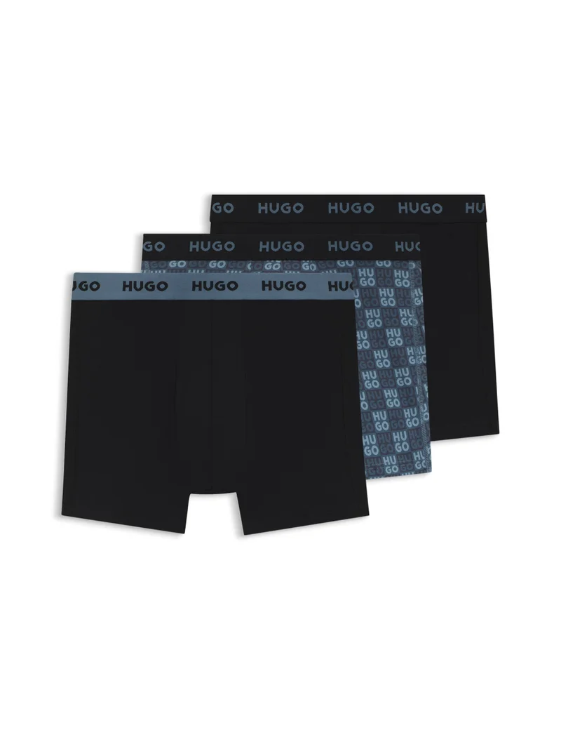 HUGO Three-pack of boxer briefs in stretch cotton