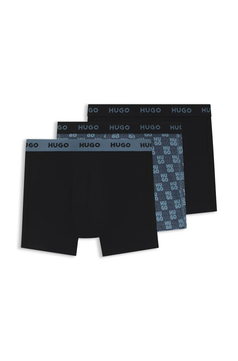 HUGO Three-pack of boxer briefs in stretch cotton