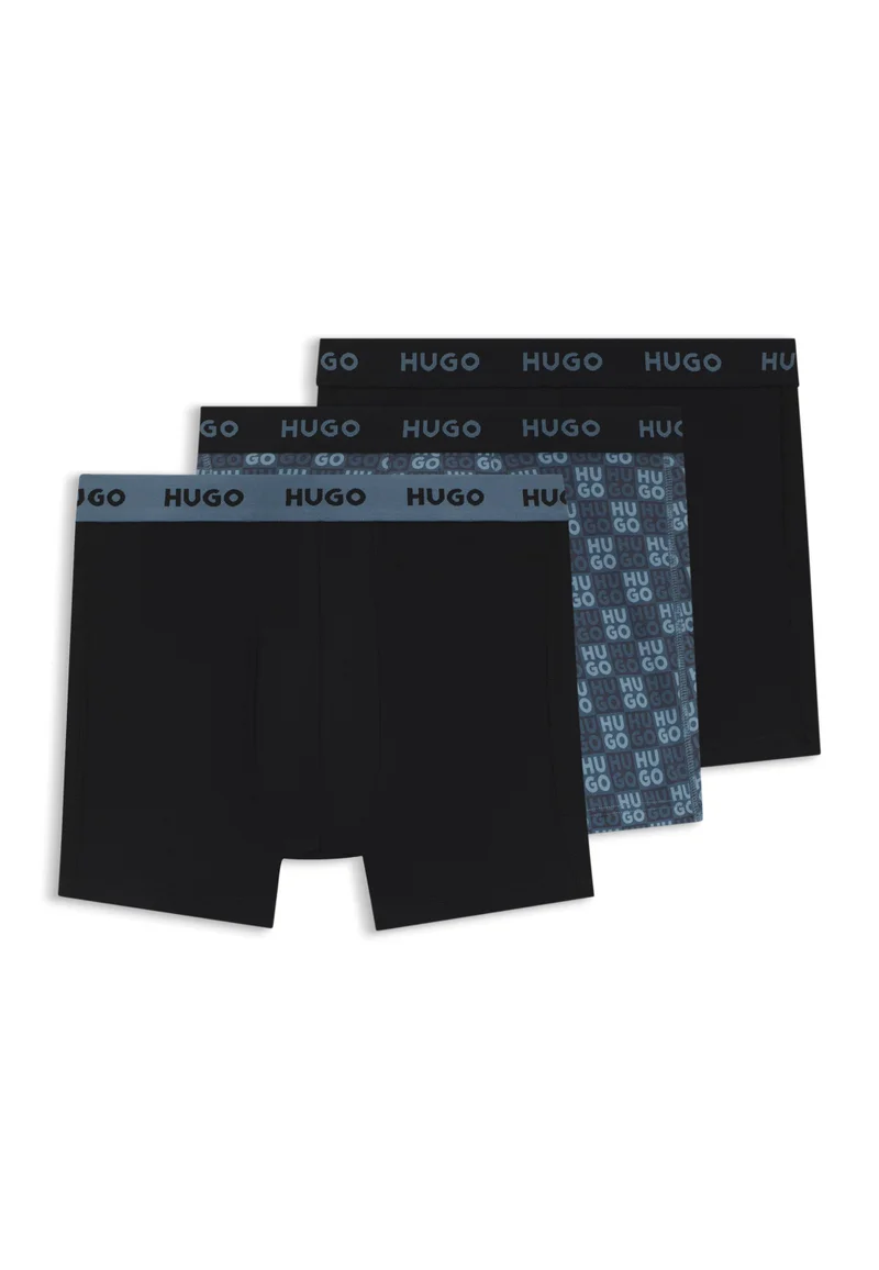 HUGO Patterned Three-pack boxer briefs in stretch cotton for Men | Best Price UAE