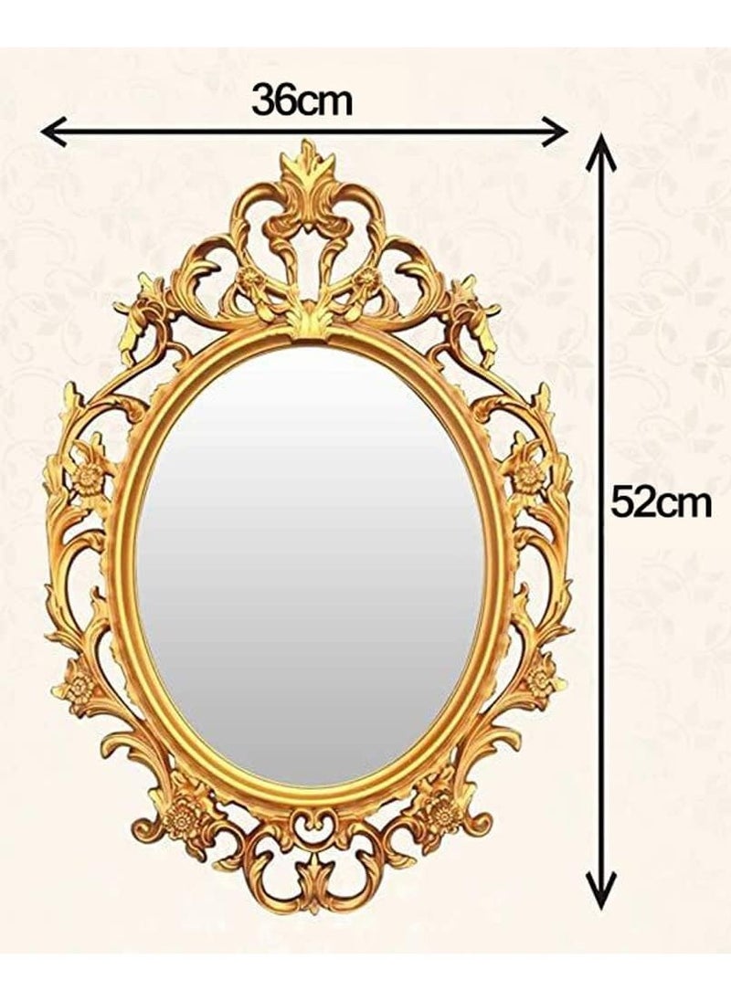 Hometaste Modern Design Decorative Wall Mirror With Plastic Frame - Versatile Vanity, Makeup, And Living Room Accent - Perfect For Bathroom, Bedroom, And Home Decor (Gold, Small) - pzsku/ZEB3CA222211EC4C40AF4Z/45/_/1737821729/ed849049-81ea-4ca3-8993-27e889e0f782