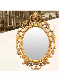 HOME TASTE Hometaste Modern Design Decorative Wall Mirror With Plastic Frame - Versatile Vanity, Makeup, And Living Room Accent - Perfect For Bathroom, Bedroom, And Home Decor (Gold, Small)  - Image 3