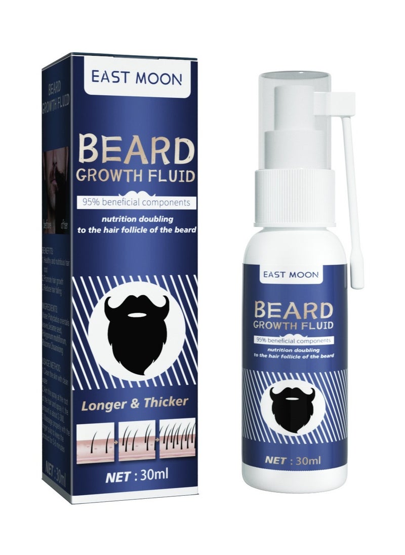 East Moon Beard Growth Fluid, For Beard More Full And Thick, Beard Growth Serum Of Plant Extraction, Pure Natural Promote Beard And Hair Growth  - Image 1