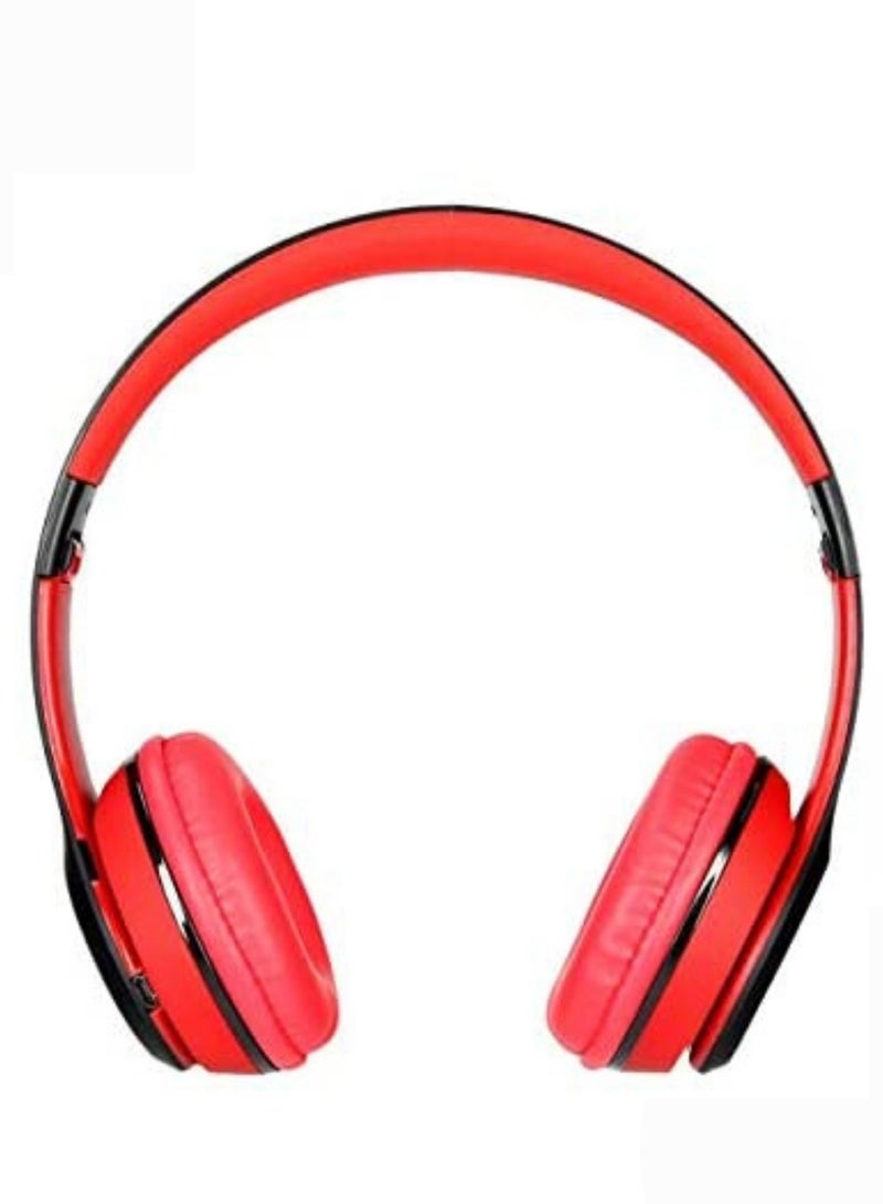 هافيت سماعات رأس لاسلكية قابلة للطي للاتصال بالبلوتوث توضع فوق الأذن باللون الأحمر/الأسود - Image 3