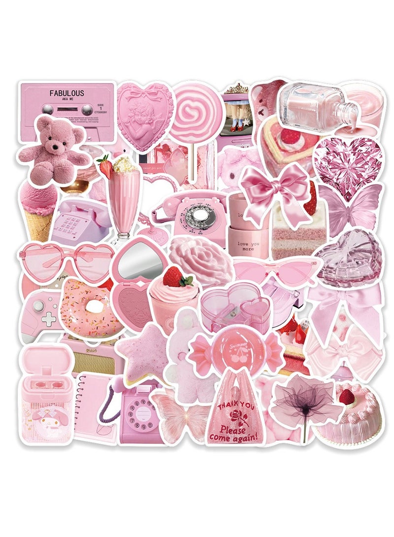 DTBG 50 Pcs Pink Girl Heart Bear Korean Stickers, Laptop Ledger, Water Cup, Ipad Phone Case Decoration, Waterproof Sticker - Image 4