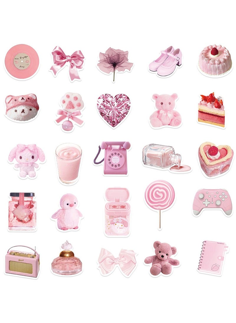 DTBG 50 Pcs Pink Girl Heart Bear Korean Stickers, Laptop Ledger, Water Cup, Ipad Phone Case Decoration, Waterproof Sticker - Image 5