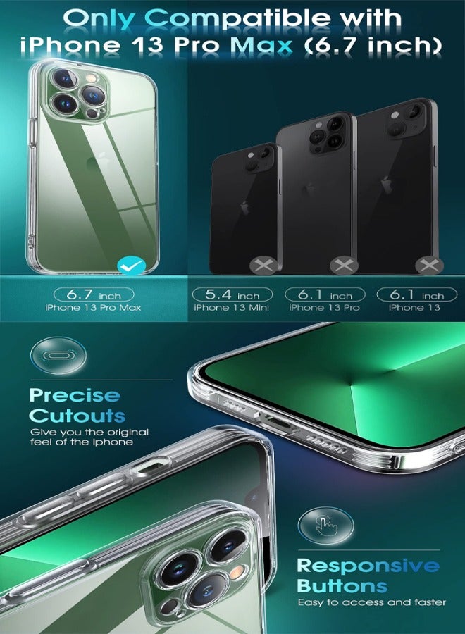 SNBFA Clear Case for iPhone 13 Pro Max, [Not Yellowing] [ Grade Drop Tested] Shockproof Protective Phone Case Soft Silicone Slim Cover with Camera Protection, 6.7 inch, Transparent - Image 2